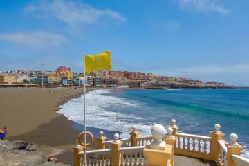 Oleaje en las playas de Telde/Antonio Rico.